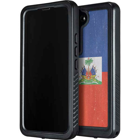 Haiti Flag Distressed Galaxy S24 Plus Waterproof Case